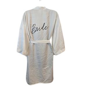 White Silky Bride Robe - OS Plus